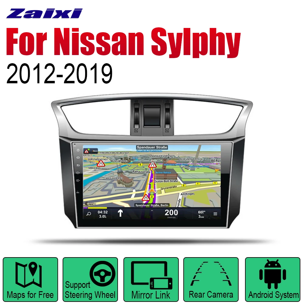 

ZaiXi Auto Radio 2 Din Android Car Player For Nissan Sylphy 2012~2019 GPS Navigation BT Wifi Map Multimedia system Stereo