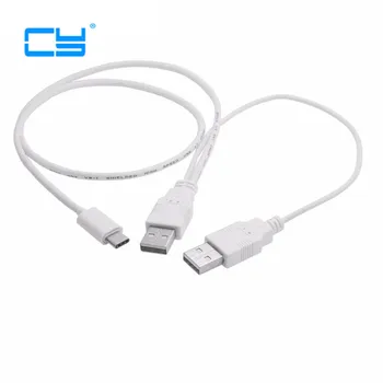 

Free shipping USB 3.1 Type C USB-C to Dual A Male Extra Power Data Y Cable for Cell Phone & Hard Disk transmission line