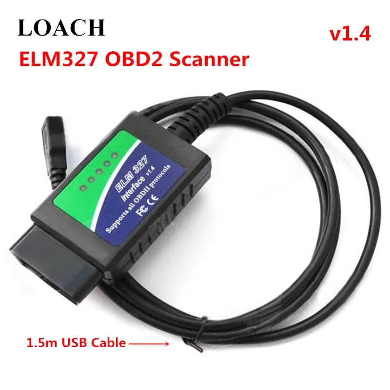 V1.4 ELM327 OBD2 сканирующий инструмент инструменты для диагностики автомобиля 1,5 м USB кабель Умный интерфейс Интеллектуальный OBD 2 II сканер для ноутбуков и ПК