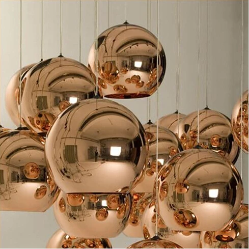 LED Mirror Glass Ceiling Light Lighting Ball Pendant Lamp Fixtures Chandelier 