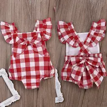 Infant Baby Girl Cute Bowknot Romper Jumpsuit Bodysuit Outfit Set Clothes 0-18M