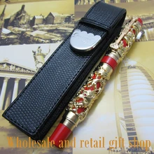 Jinhao длинный Фэн тяжелый золотой красный китайский классический клипса на удачу ДРАКОН ролик ручка и ручка сумка