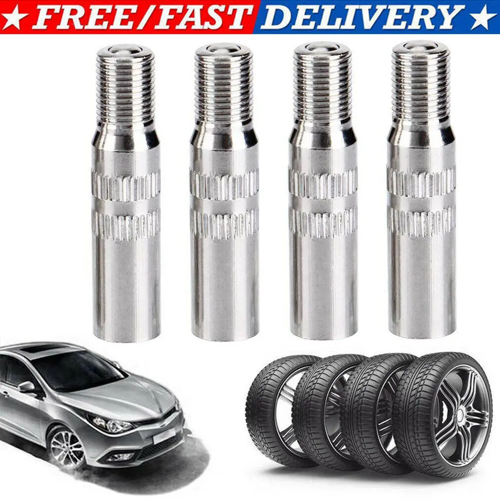 

4Pcs Metal Car Truck Wheel Tyre Tire Valve Caps Stem Extension Extenders