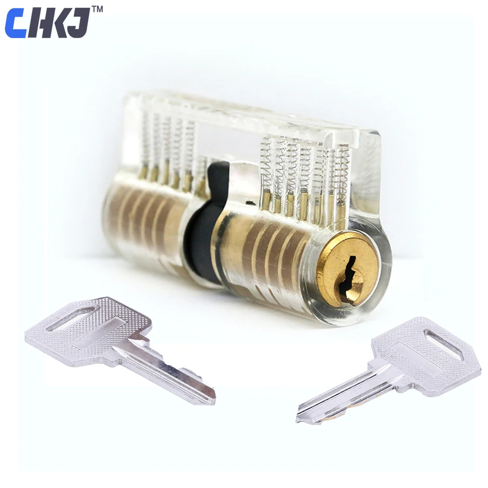 ClookYuan Transparent Cutaway Practice Lock Kreuzschl/üssel Schl/össer f/ür T/ür Schubladenschrank Pick Set Training Geschicklichkeit f/ür Schlosser Praxis
