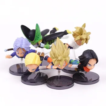 

Dragon Ball Z Flying Super Saiyan Son Goku Gohan Android NO.18 NO.17 Cell Trunks PVC Figures Toys Brinquedos 6pcs/set