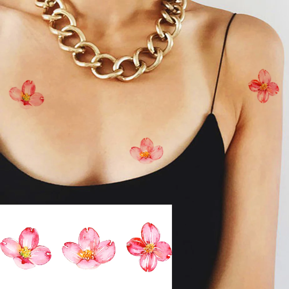 

brand new waterproof temporary tattoo sticker tatoo tatto henna women temporary tatoo red lotus blossoms blossom flower XL06