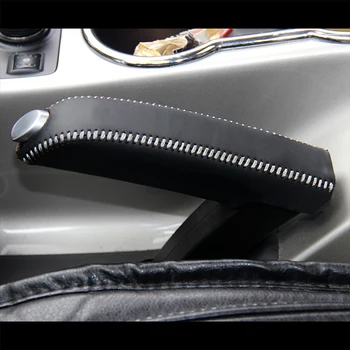 

Top layer leather Case for handbrake Cover For Ford Focus 2012 year hand brake cover Top genuine leather cover handbrake auto