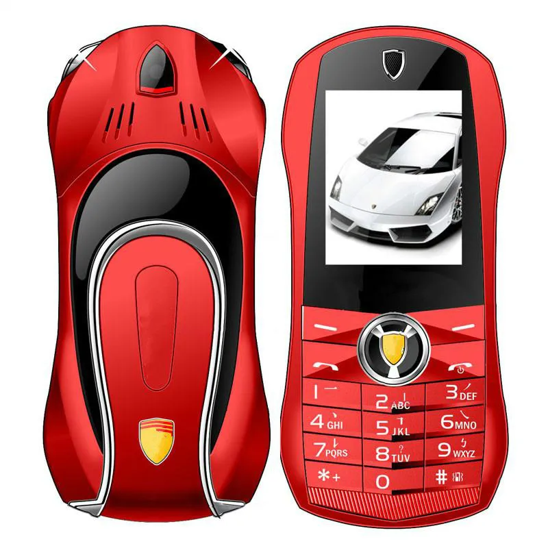

Mini Metal Body Mobile Cell Phone F1 F1+ Cute Car Phone With Dual Sim Cards Led Light MP3 MP4 FM Support Russian Keyboard