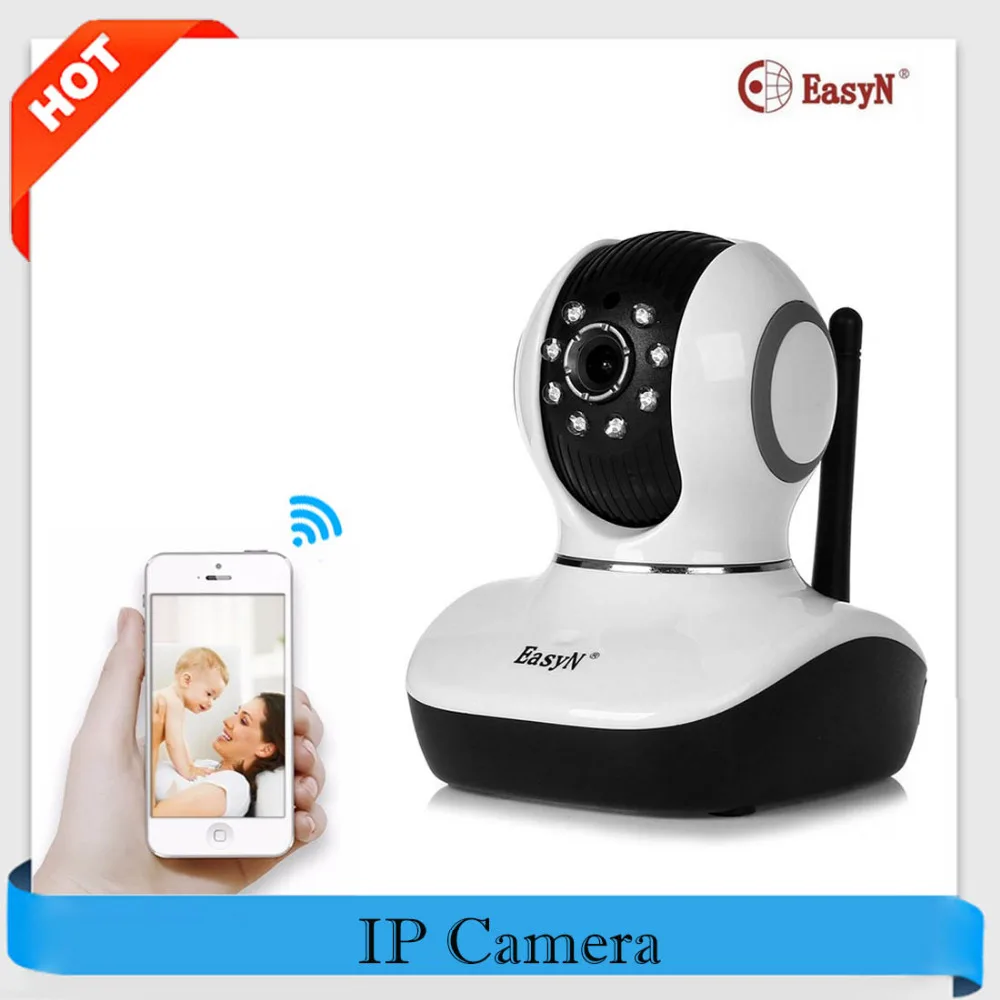 Wireless Mini IP Camera EasyN 10D 720P Remote Control Pan/Tilt CMOS Sensor Security Surveillance Camera for Home with Slot Card