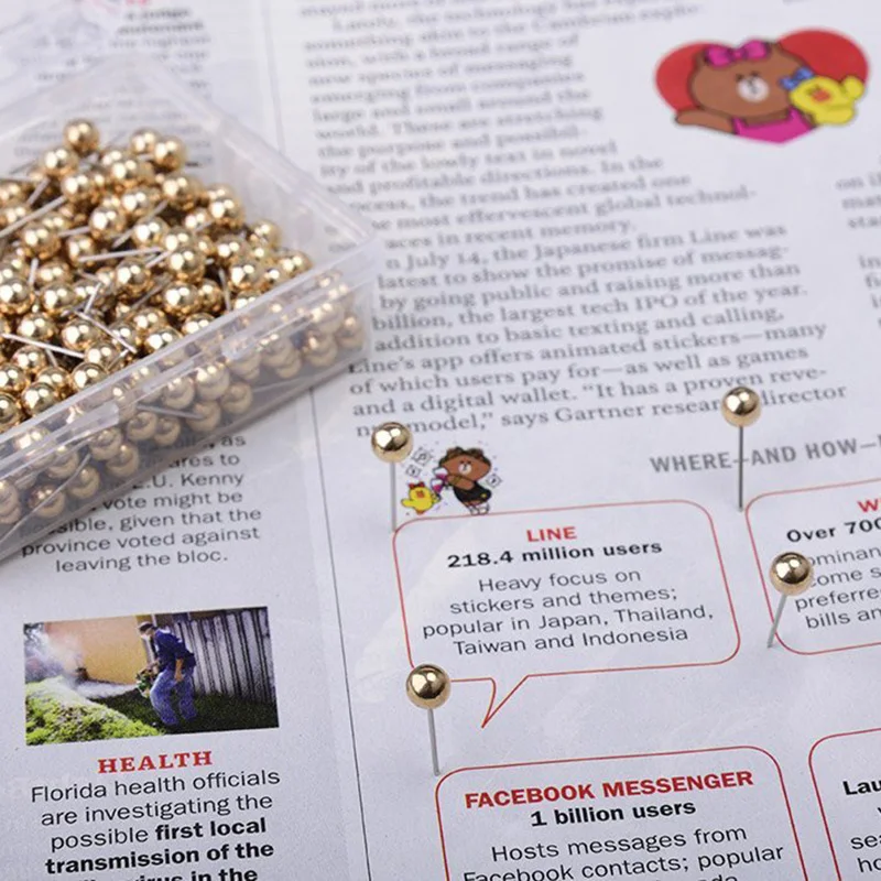 BLEL Hot Map Tacks Push Pins с 1/ 5 дюймовой круглой пластиковой головкой и стальной точкой 400
