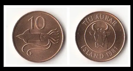 Iceland 10 Aurar Coin EU 100% настоящие и оригинальные европейские монеты для личной
