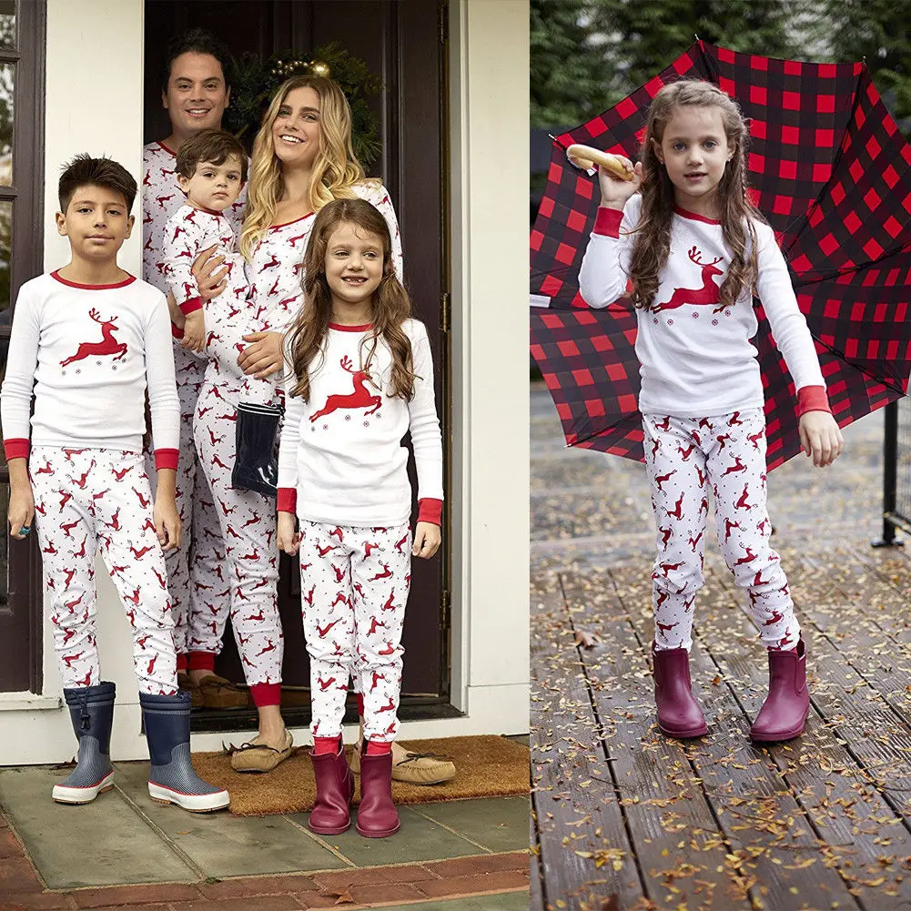 

CANIS Xmas Kids Adult Family Pajamas Set Sleepwear Nightwear Costume