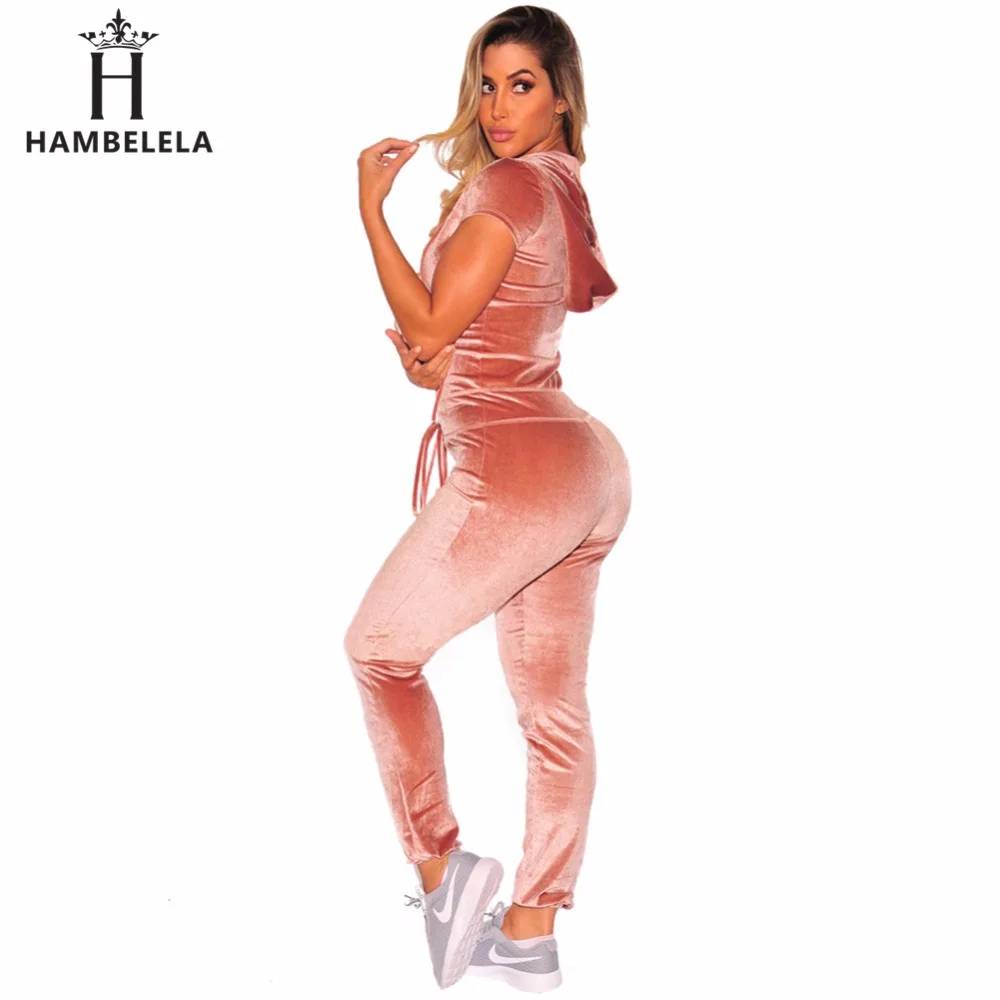 Hambelela Новая мода Bodycon бархатный комбинезон зима-осень Фитнес партия Ползунки Для женщин Комбинезоны для женщин Повседневное Комбинезоны