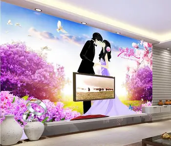 

3d room wallpaper custom mural non-woven Witness the happy moments violet landscapes mural painting photo wallpaper for walls 3d