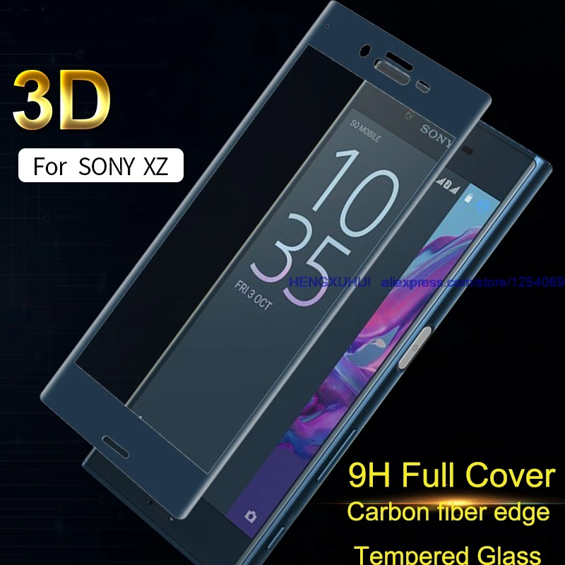 

For Sony Xperia XZ series -3D Edge Carbon Fiber and 9H Tempered Glass Full coverage Full Glued Protective Film