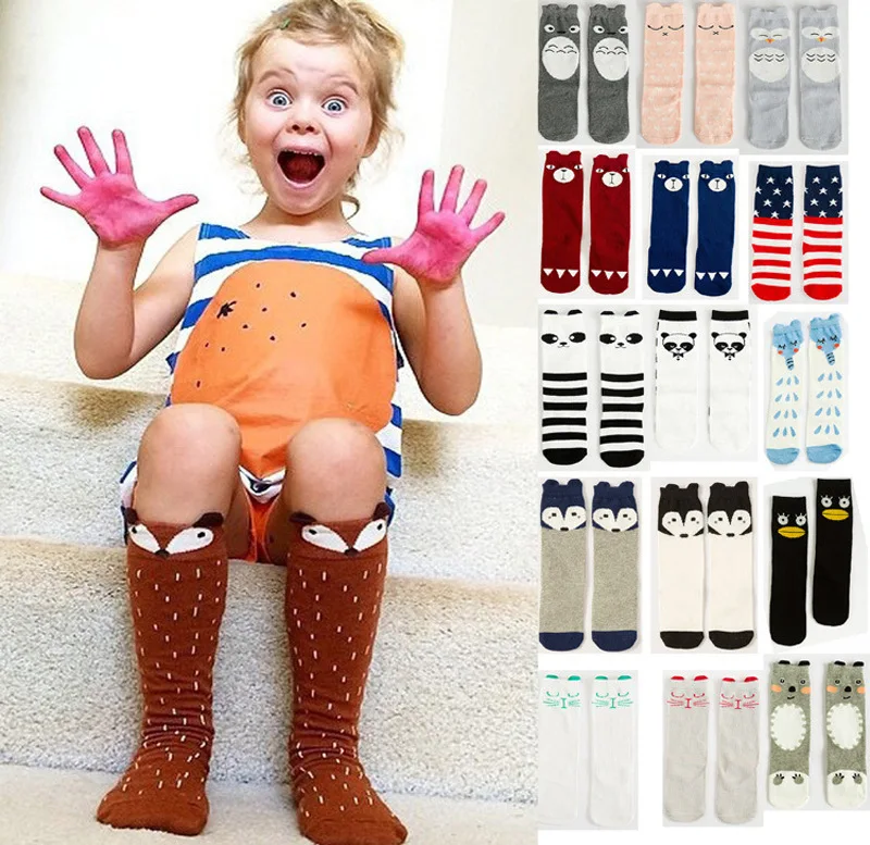 Детские стерео хлопковые носки с мультяшными героями для девочек Детская трехмерная лиса Носки дети панда носки с принтом
