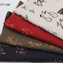 CMCYILING, каллиграфическая печать, льняная, хлопковая ткань для лоскутного шитьё для подушки, скатерти, ткань, домашняя ткань, Текстиль