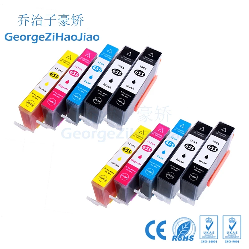 10 x чернильный картридж совместимый для HP655 655XL Deskjet 3525 4615 4625 5525 6520