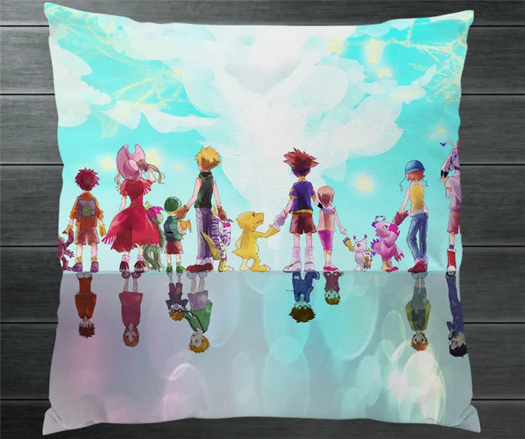 

Digimon Adventure Digital Tri Monster Two Side 40x40cm Pillowcase Pillow Case Cover Cosplay Manga Gift BED/SOFA/CAR Decor New P6