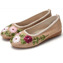 Дизайнер Женские балетки на плоской подошве с цветочным узором Повседневная обувь удобная летняя обувь хлопковые слипоны парусиновые эспадрильи Chaussure Femme