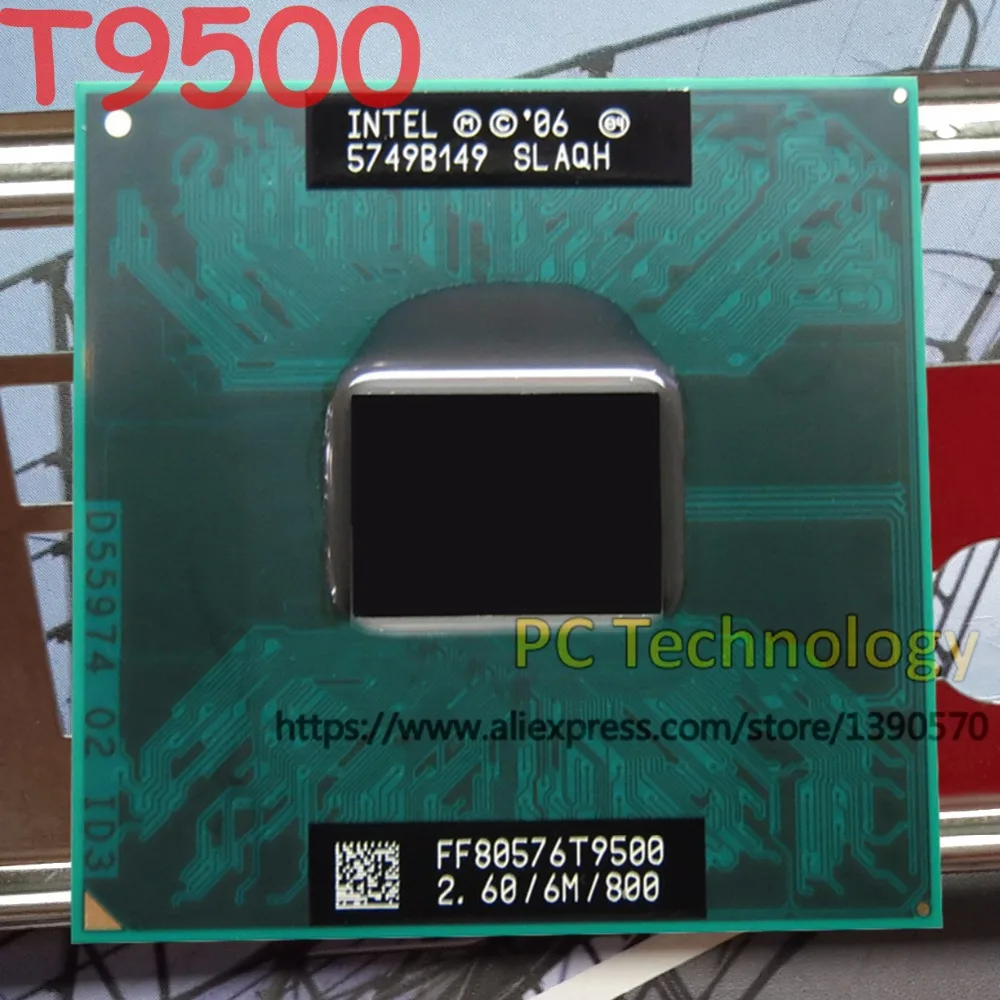 Оригинальный процессор Intel Core 2 Duo ЦПУ T9500 (6M кэш 6 ГГц 800 МГц FSB) Socket 479 для ноутбука GM45