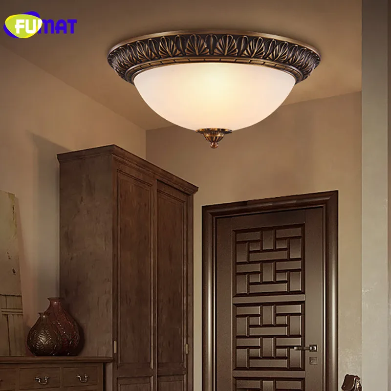 FUMAT European Antique Ceiling Lamp LED American Retro Bedroom Lamp Corridor Luminaire Vintage Home Lighting Aisle Ceiling Light