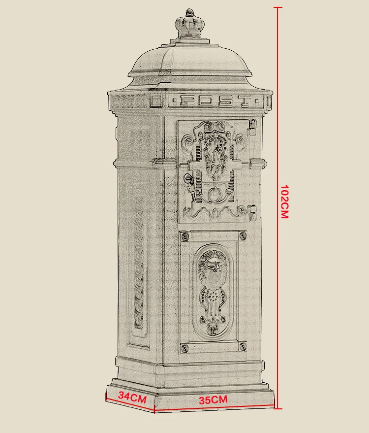 Вертикальный почтовый ящик, почтовый ящик, алюминиевый сплав, вертикальный металлический почтовый ящик, почтовый ящик для сада, для улицы