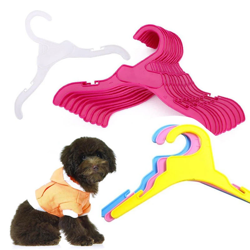 10PCS Set Plastic Tough random color fashion font b Pet b font Dog Cat Clothes Hanger