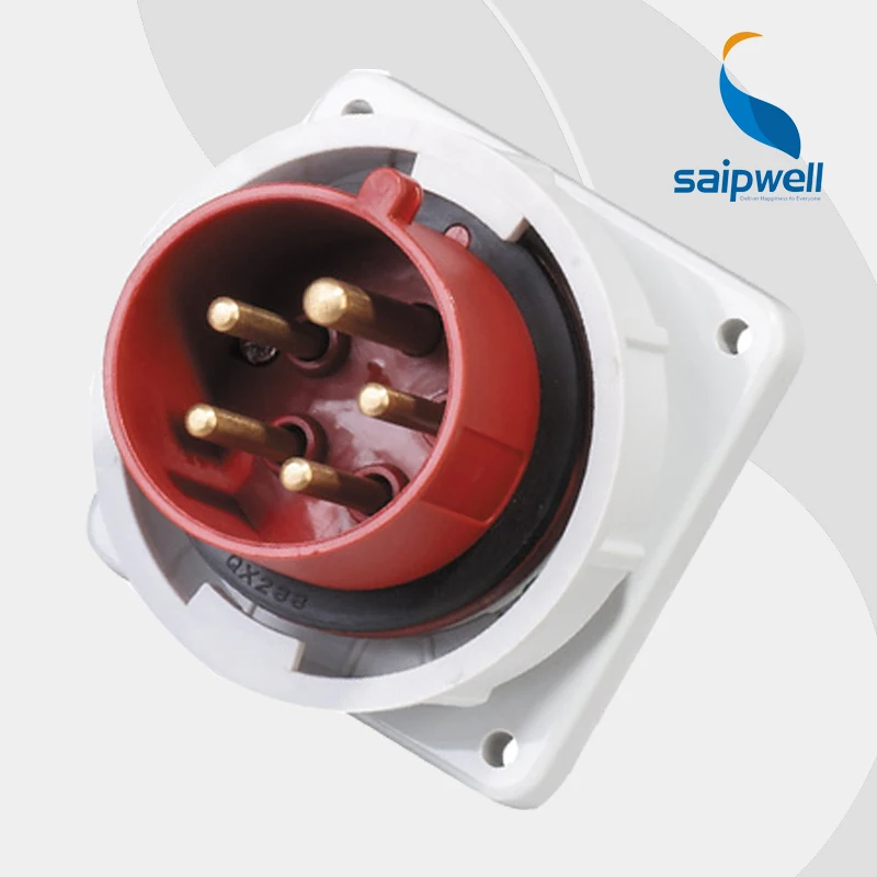 

16A 400V 5P (3P+N+E) industrial waterproof socket connector wall mounted Splash Proof IP67 EN / IEC 60309-2 type SP829