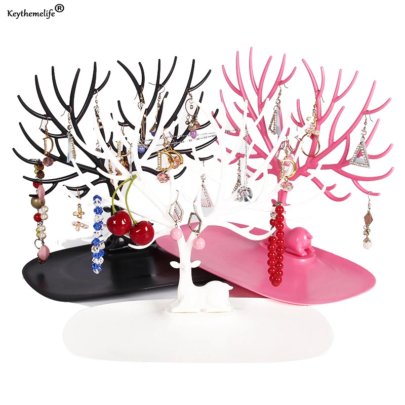 

Deer Tree Storage Rack Display Stand For Jewelery Earring Bbracelet Necklace Storage Organize Showing Shelf