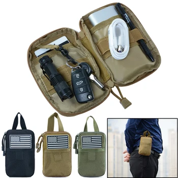 

Outdoor Tactical Pockets Men Bag Canvas City Hiking Small Pockets Phone Portable Male Multi-Function Military Camouflage New D35