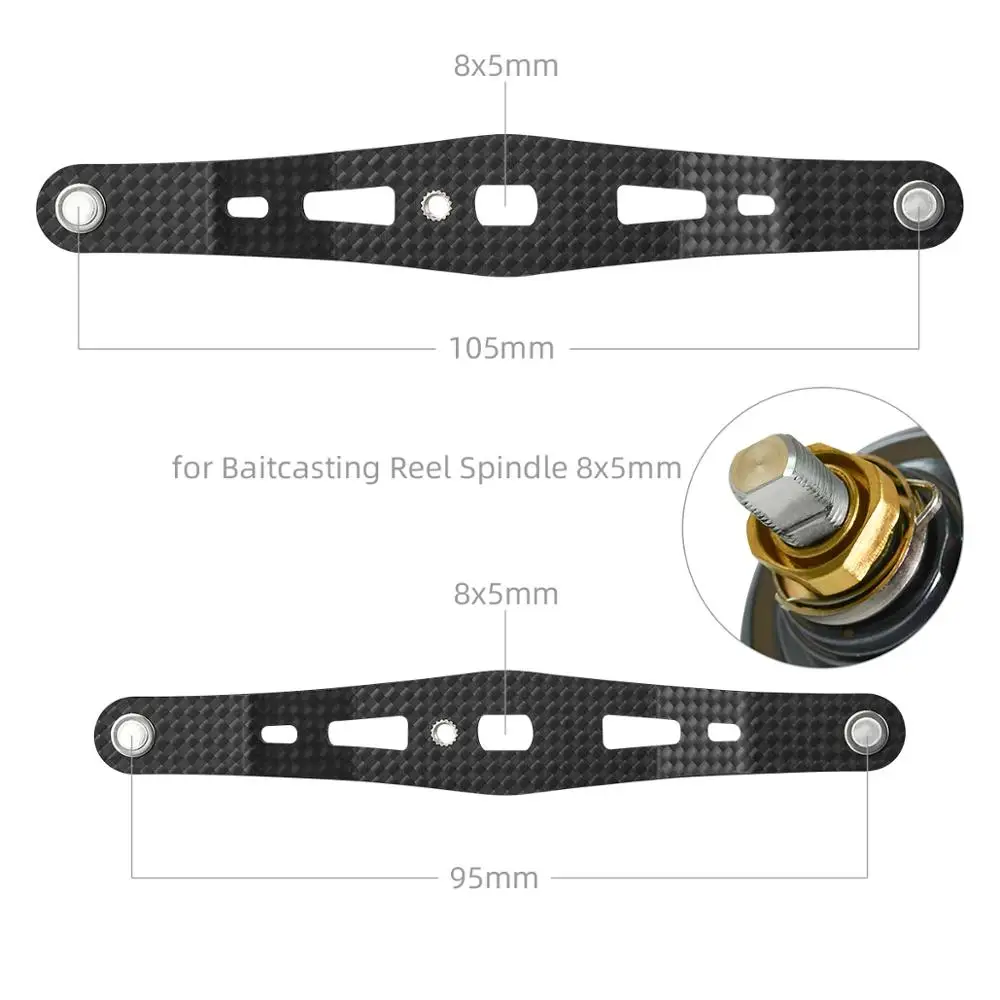 Фото Gomexus мощная углеродная ручка 105 мм для Shimano Ocea Calcutta Conquest 300 400 Abu Garcia Kastking катушка для литья под давлением №5