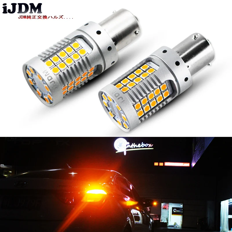 

iJDM BAU15S LED Amber Yellow LED Chip No Hyper Flash 1156 PY21W P21W LED Front Rear Turn Signal Light Bulb For VW Golf4 Jetta