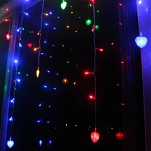 Светодиодный гирлянды светодиодные полосы Рождественские Праздничные огни многоцветный и формирующая листы для кровли 4 м 100 SMD 18 сердца 110 V/220 V EU/US/UK/AU разъем для подключения вечерние, свадебные, украшения