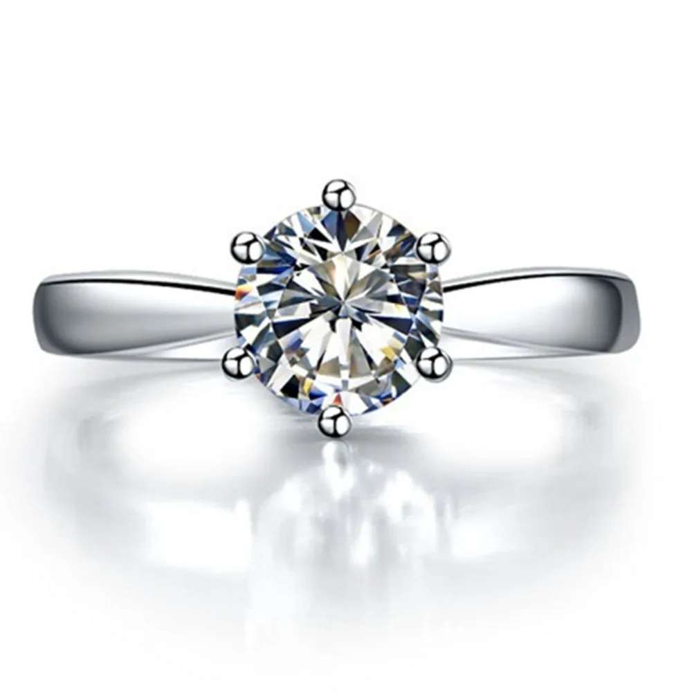Test Positive Korean Prongs Setting Ring 2Ct Synthetic Diamonds Ring