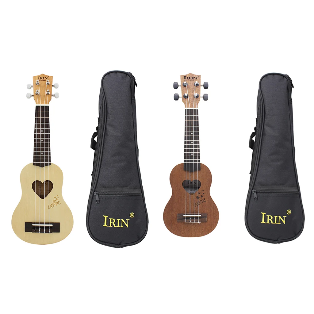 

Ukulele 17 inch 12 Fret Uke 4 Nylon String Heart L Engrave Wood Guitar2