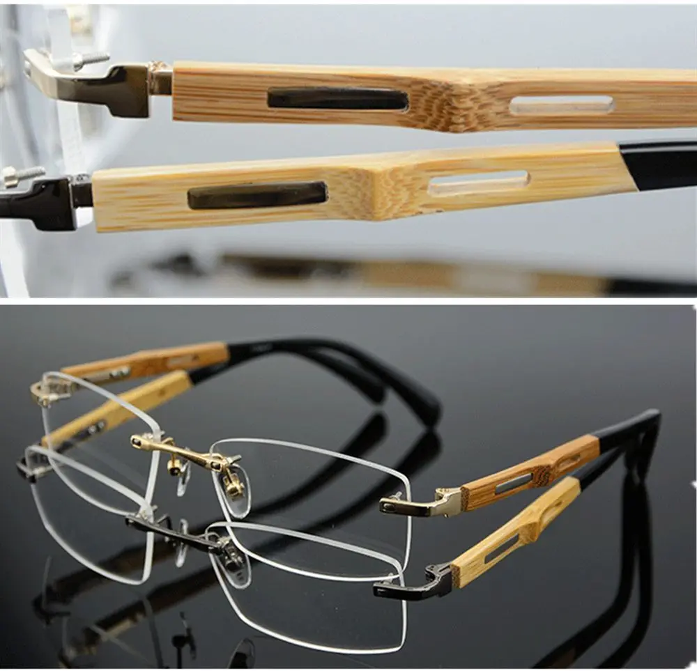 Титановая оправа для очков бамбуковые дужки очки без оправы Rx able|titanium eyeglass