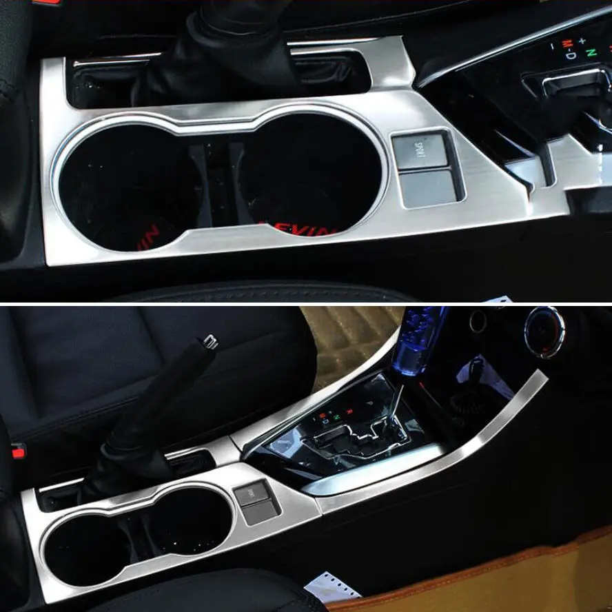 Автомобильный Стайлинг консоль переключения передач Декор полоса держатель стакана воды накладка наклейка для Toyota Corolla автомобильные аксессуары
