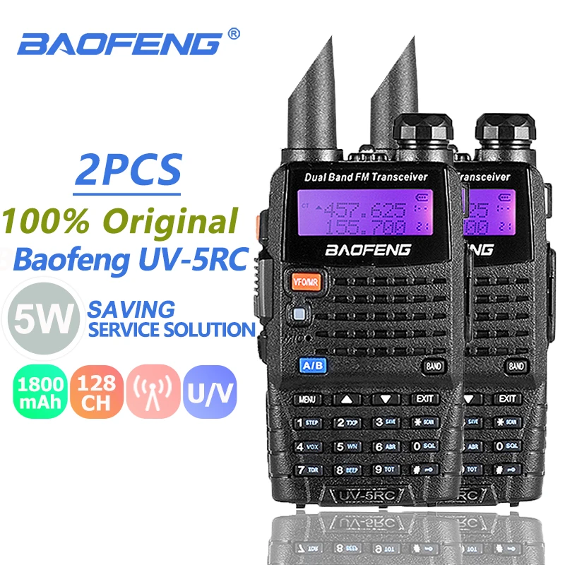 

2pcs Baofeng UV-5RC Walkie Talkie Dual Band VHF UHF Hunting Radio CB Ham Radio Commmunicator Baofeng Uv-5r Plus Woki Toki 10 KM