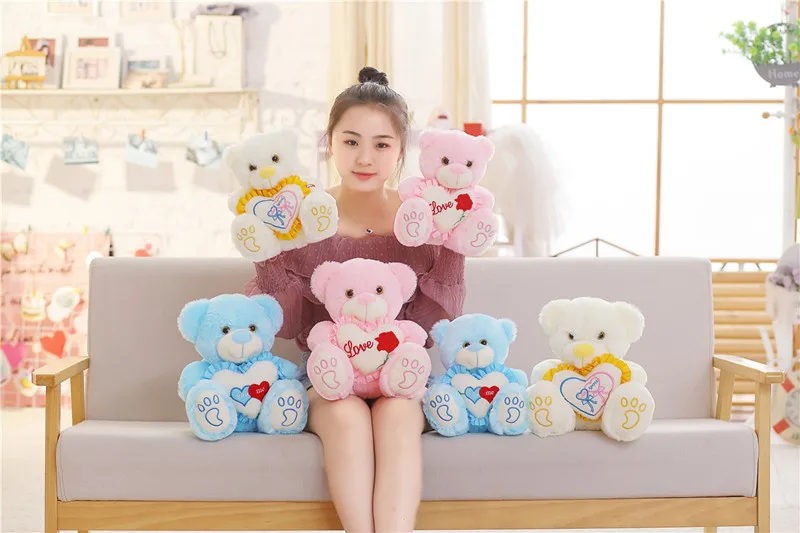 GFPAN 1 шт. 25 см Высокое качество световой PlushTeddy медведь Холдинг Love игрушки мерцающий кукла животных медведь прекрасный подарок на день