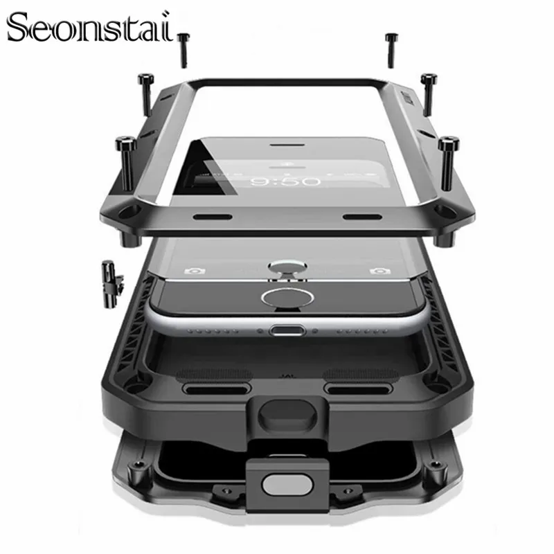 

Heavy Duty Case for iPhone 7 8 Plus X 5 5s 6s Plus Doom Shockproof Armor Metal Coque for Samsung Galaxy S8 S9 Plus Note8 Cover