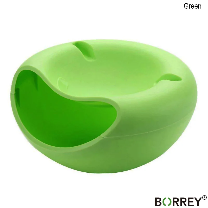 Green BORREY креативная форма ленивая миска для закусок пластиковая двухслойная коробка для хранения закусок чаша для фруктов тарелка чаша с держателем для телефона для ТВ - Цвет: Green