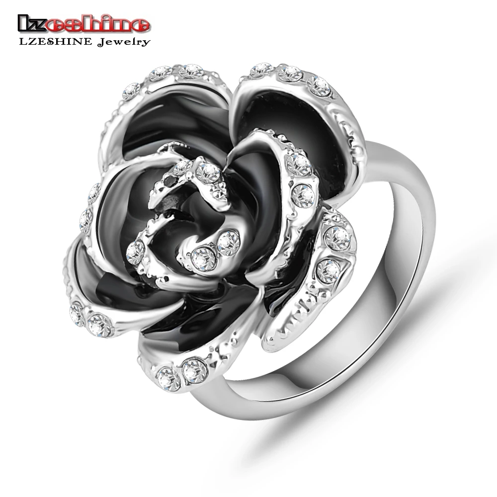 nickel free wedding rings lzeshine black rose wedding rings silver plated ring jewelry nickel free - Free Wedding Rings nickel free wedding rings lzeshine black rose wedding rings silver plated ring jewelry nickel free - Free Wedding Rings