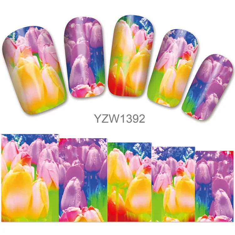 Наклейки для ногтей художественные украшения слайдер бамбуковая панда клейкие Водные Наклейки маникюрный лак аксессуары инструменты для полировки фольга - Цвет: Фиолетовый