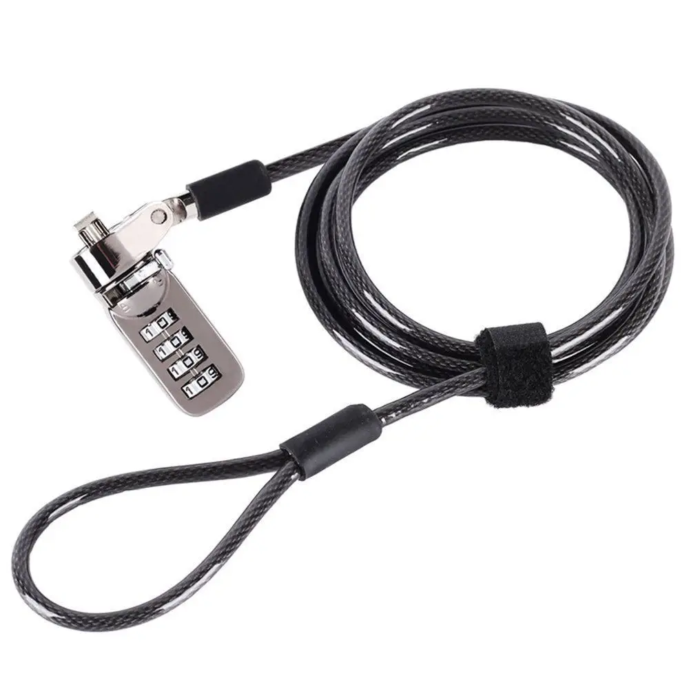Notebook Laptop Combination Lock Security Cable - 4 Digit Password Protections Theft Deterrent with Sturdy Thick Black Securi |