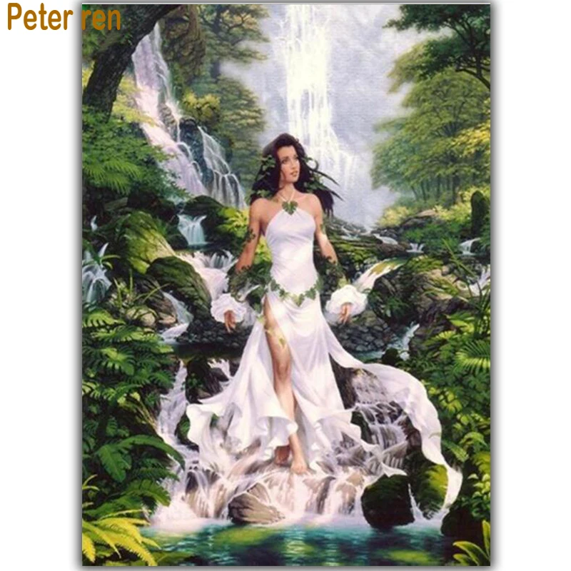 5D Diy Diamond painting Waterfall under the beauty Diamond Embroidery