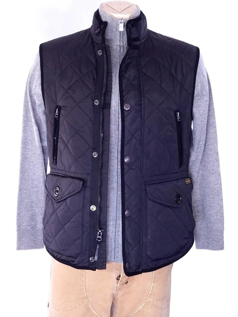 POLO RALPH LAUREN MEN'S DIAMOND QUILTED VEST BLACK COTTON SZ M NWT|Vests &  Waistcoats| - AliExpress