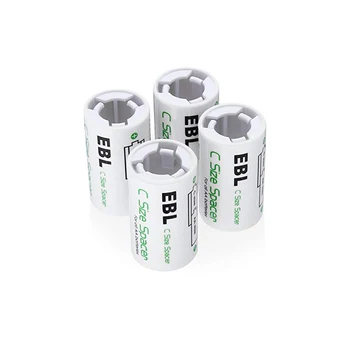 

EBL 4PCS High quality AA to C Size Battery Adapter Switcher Converter Case C Size Batteries Spacers&Battery Holder Wholesale