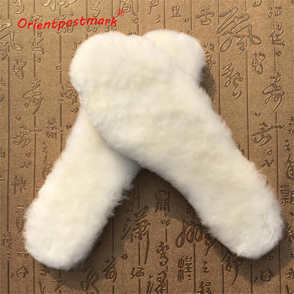 

Children's Insoles for Snow Boots Shoe Pad Real Fur 100% Cashmere Natural Sheepskin Thermal Insoles for Winter Boots Shoes Warm