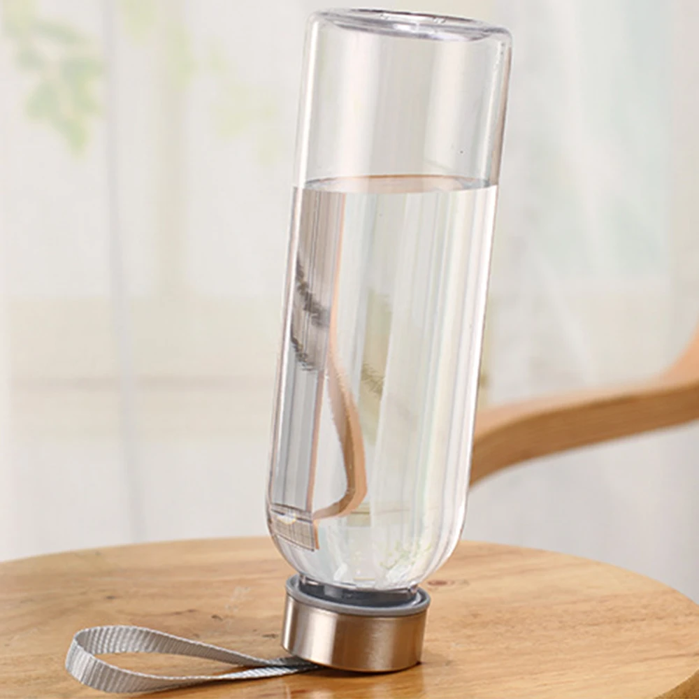 الرياضة في الهواء الطلق المحمولة زجاجات مياه بلاستيكية شفافة جولة مانعة للتسرب السفر حمل للمياه زجاجة Studen Drinkware